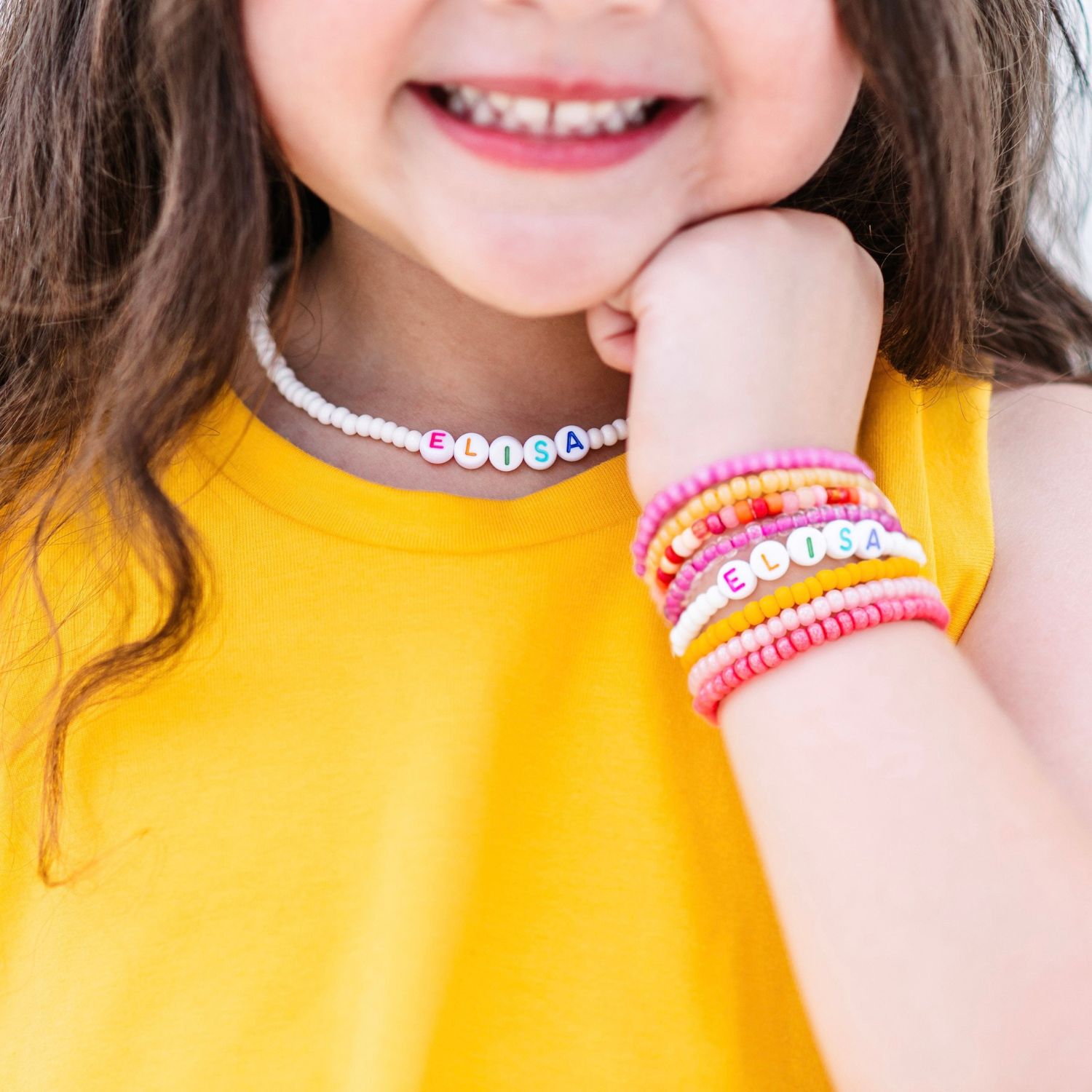 Personalized Colorful Letter Bead Bracelet For Kids