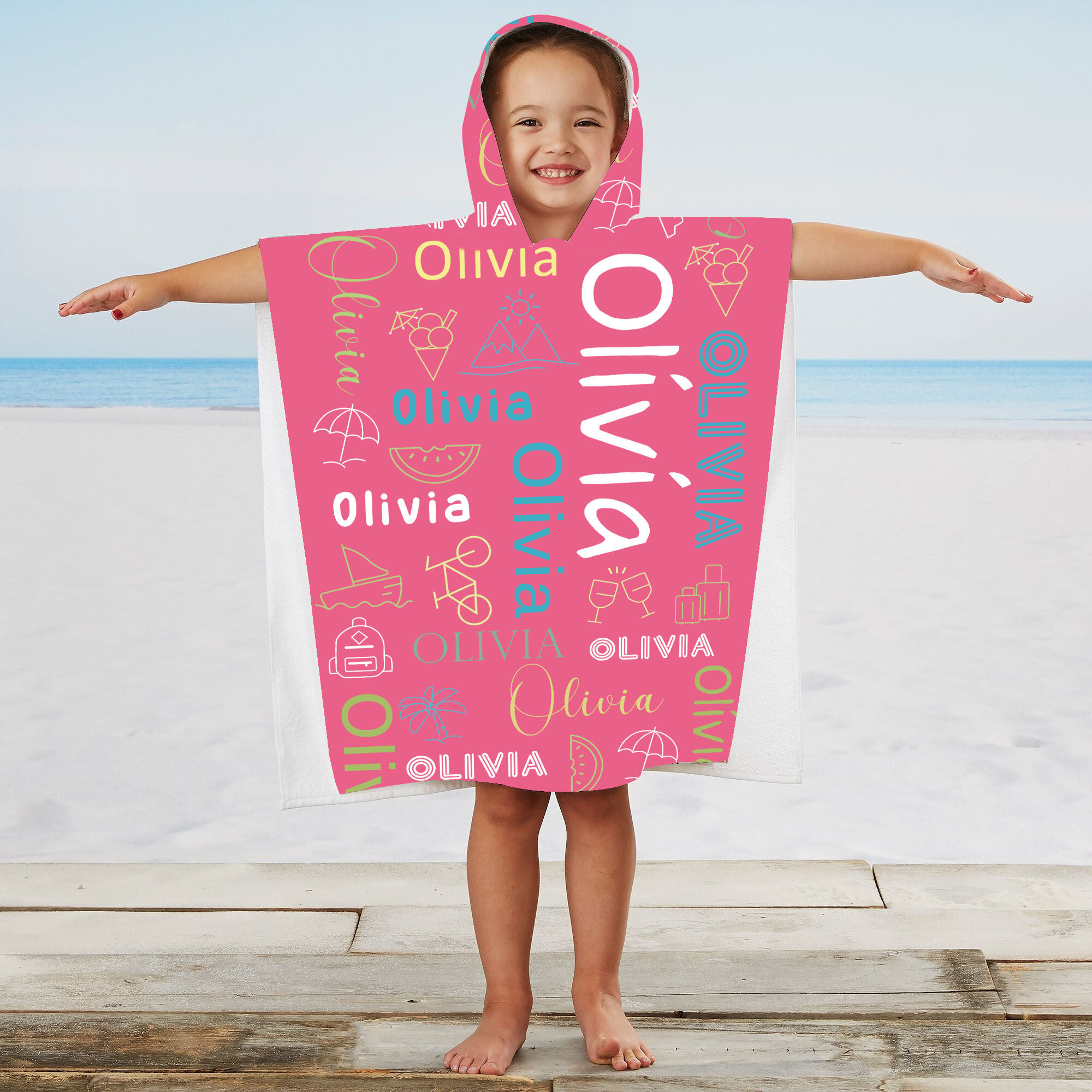 Personalized Hooded Beach Towel for Summer & Beach | CWHTowel39