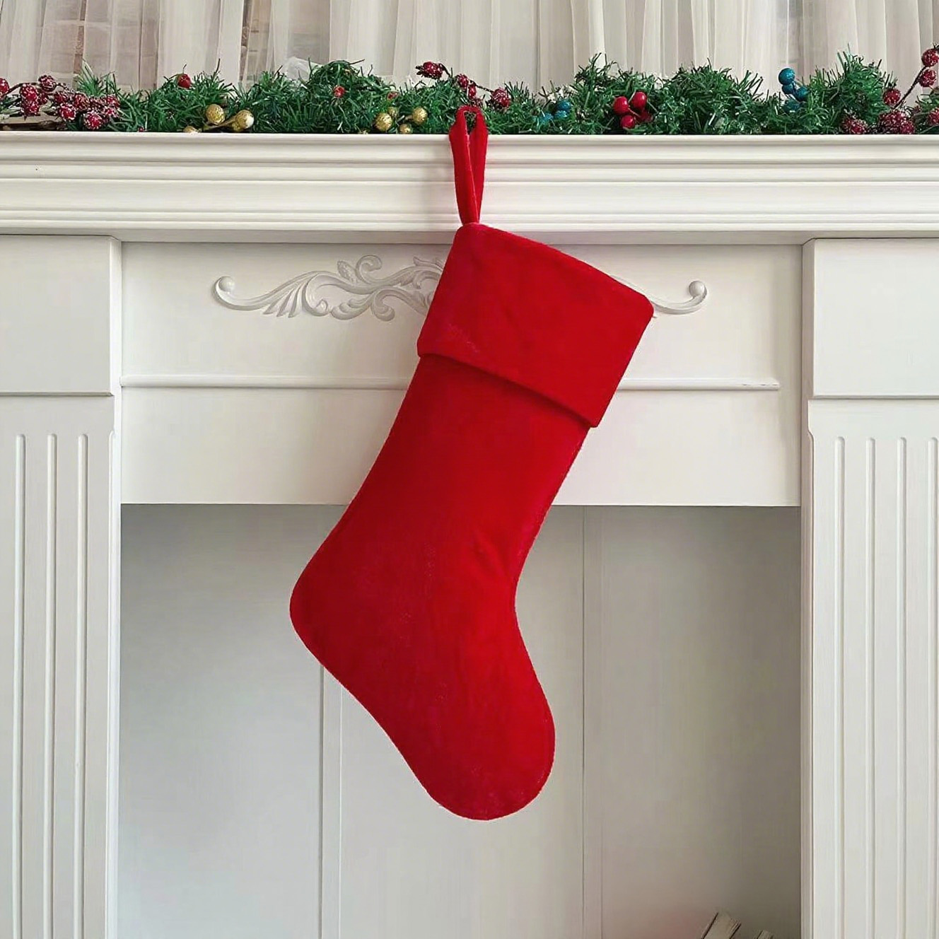 Personalized Velvet Christmas Stocking with Family Name | MCGift145