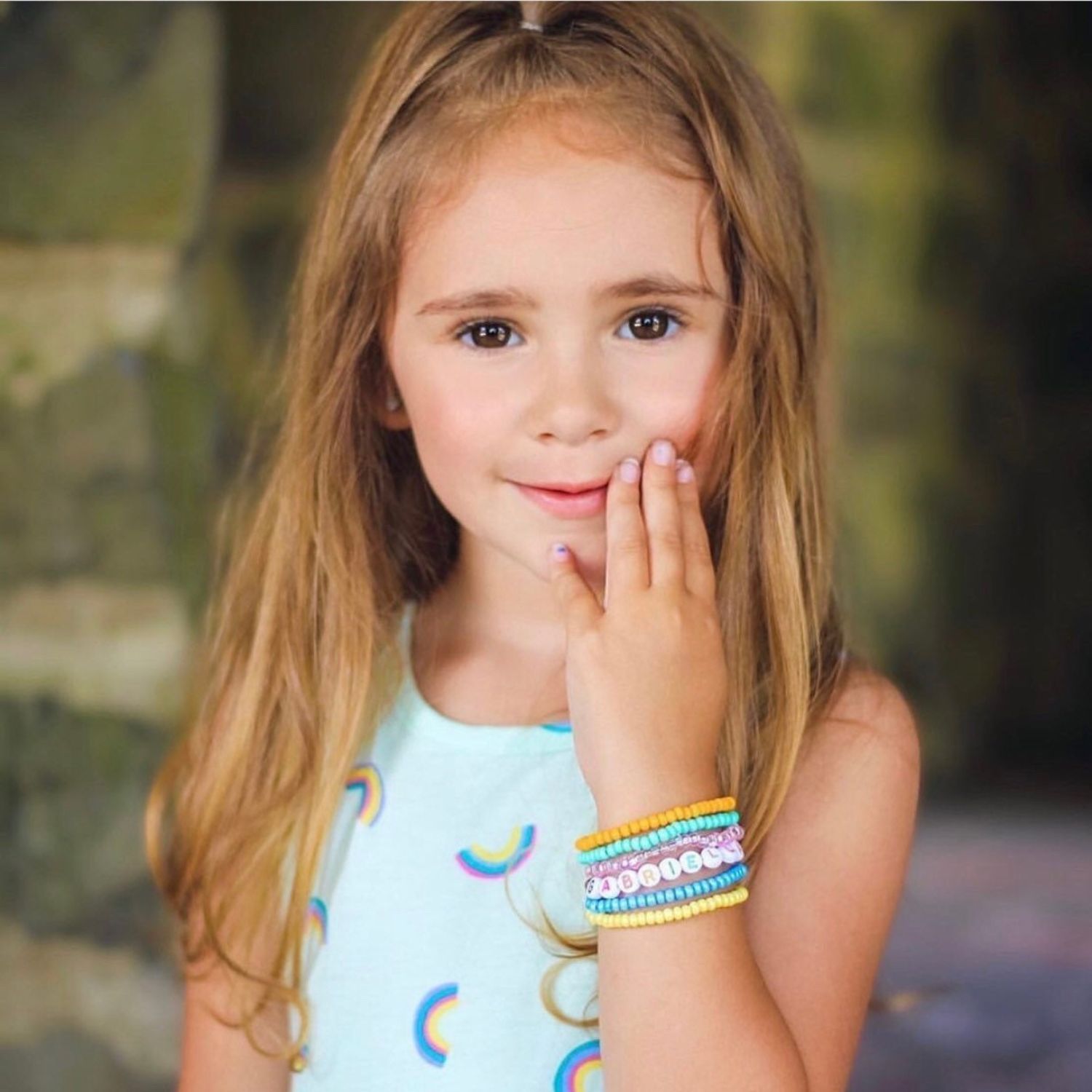 Personalized Colorful Letter Bead Bracelet For Kids