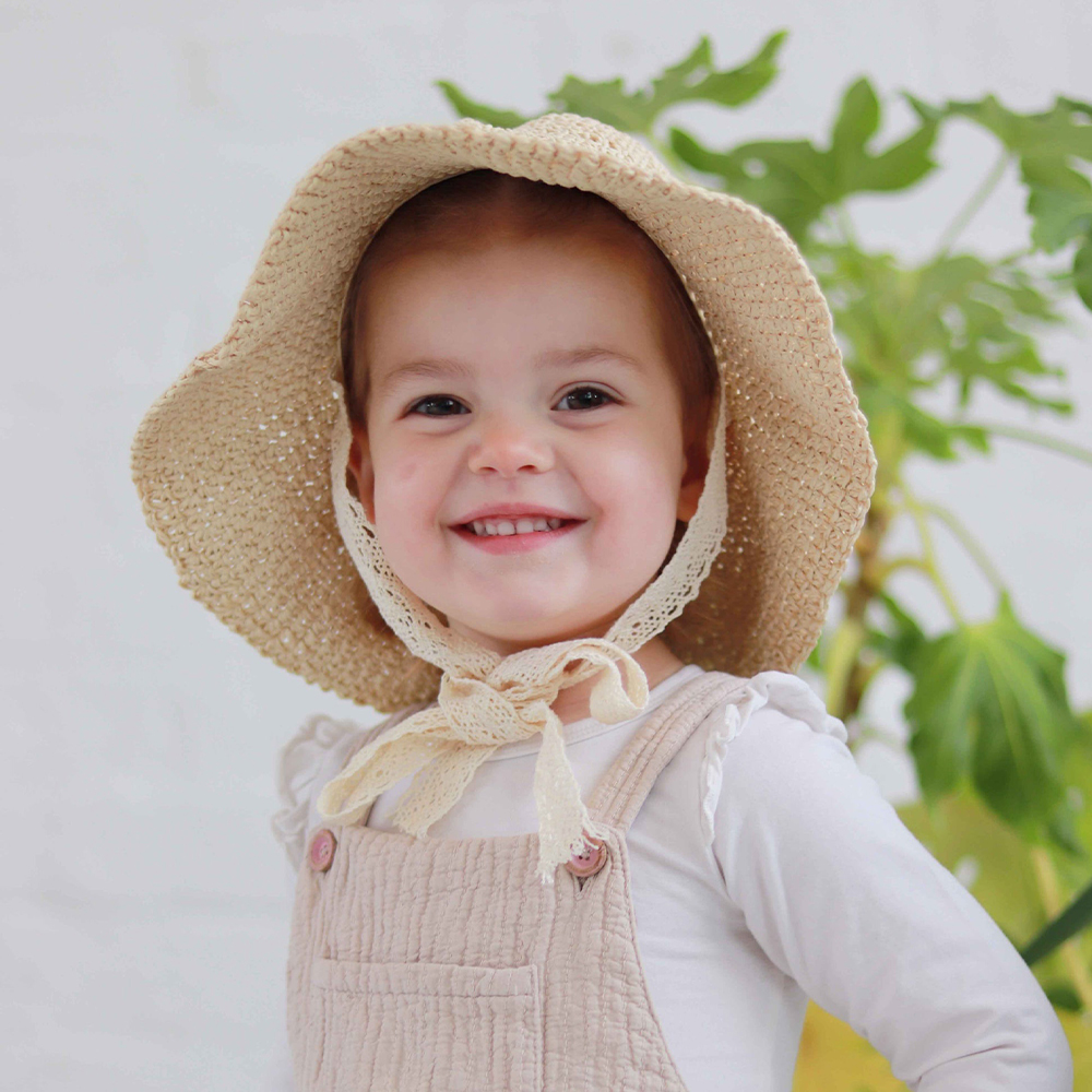Personalized Hand Embroidered Straw Floppy Sun Hat | CWBeach163