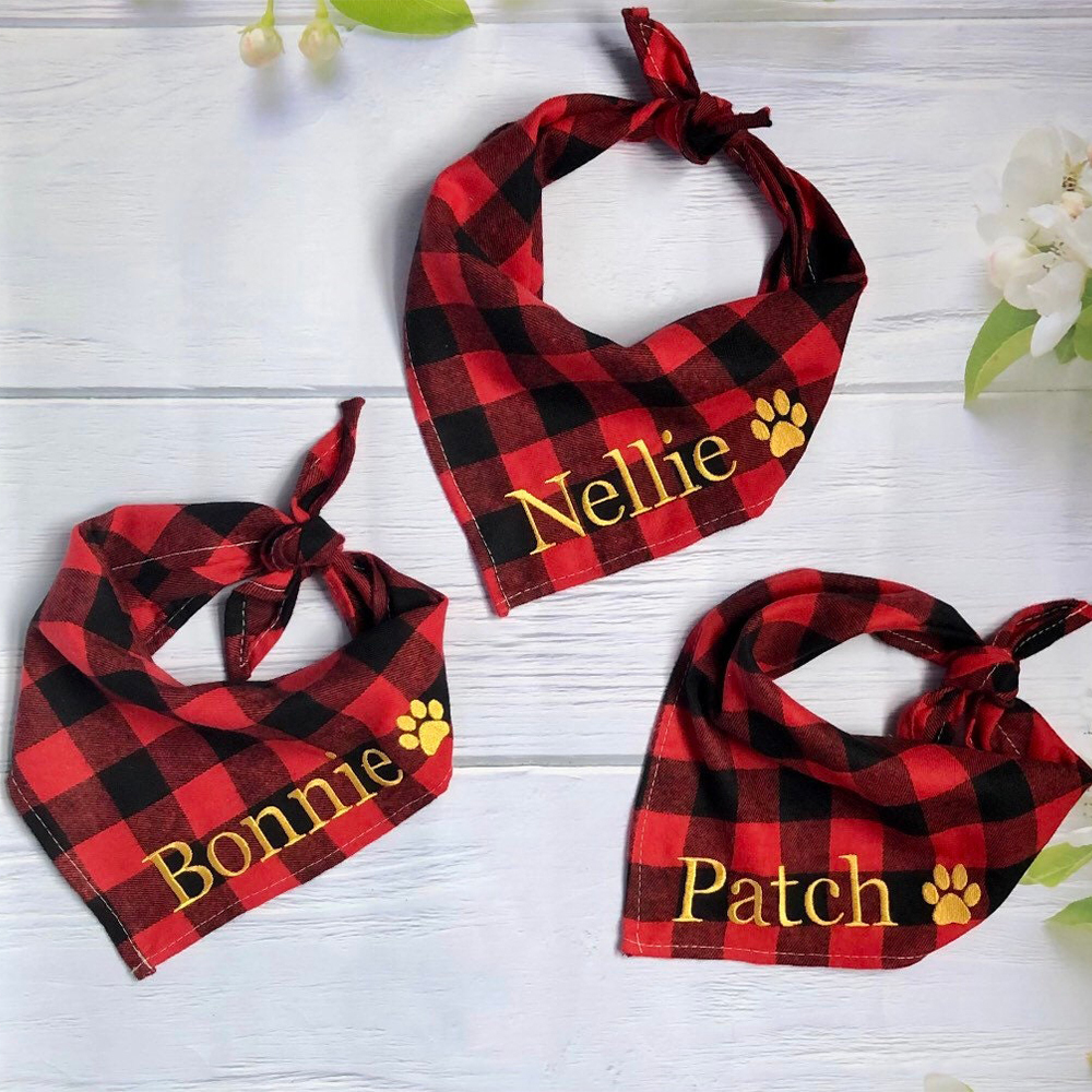 Personalized Embroidered Dog Bandana for Comfort & Unique | BKPet164