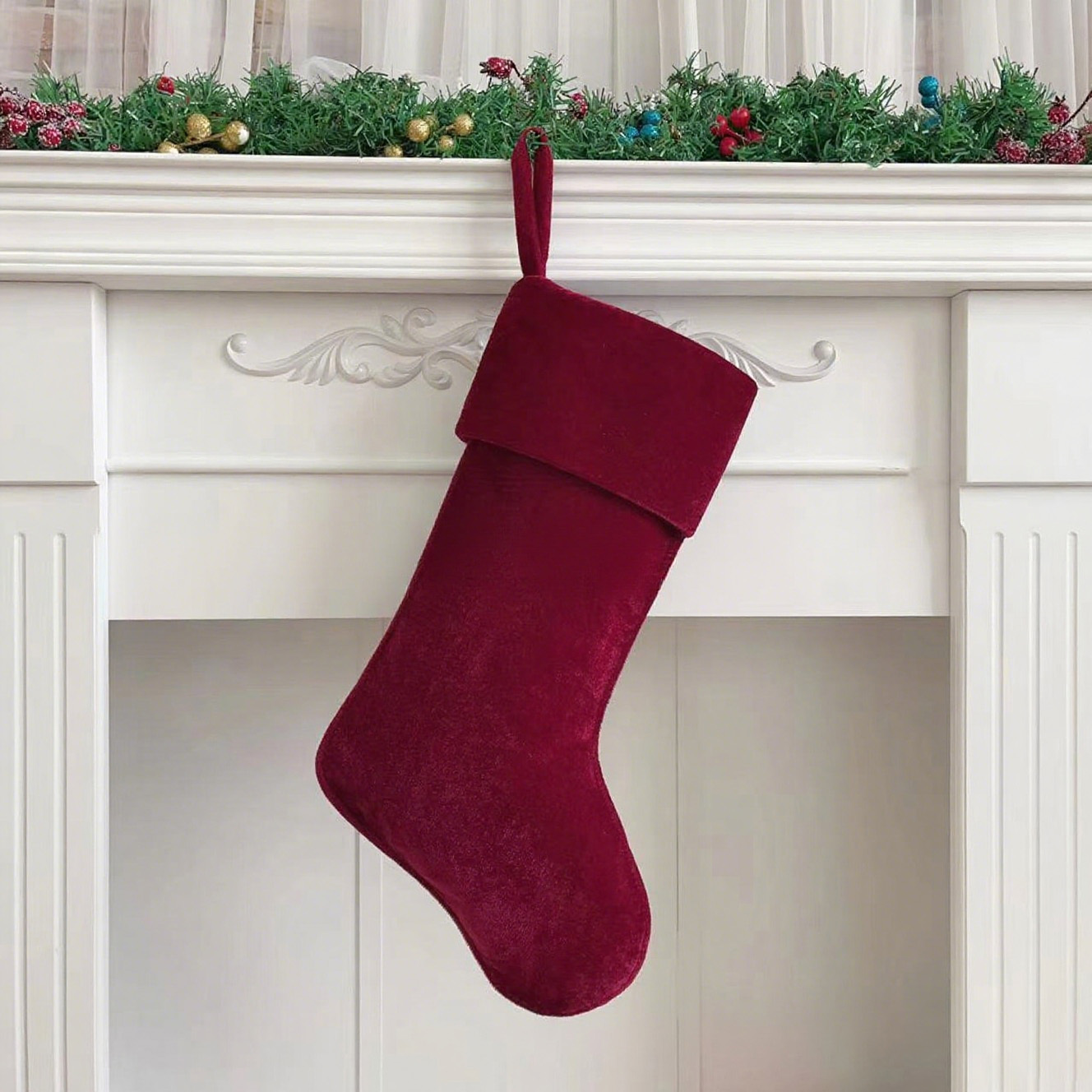 Personalized Velvet Christmas Stocking with Family Name | MCGift145