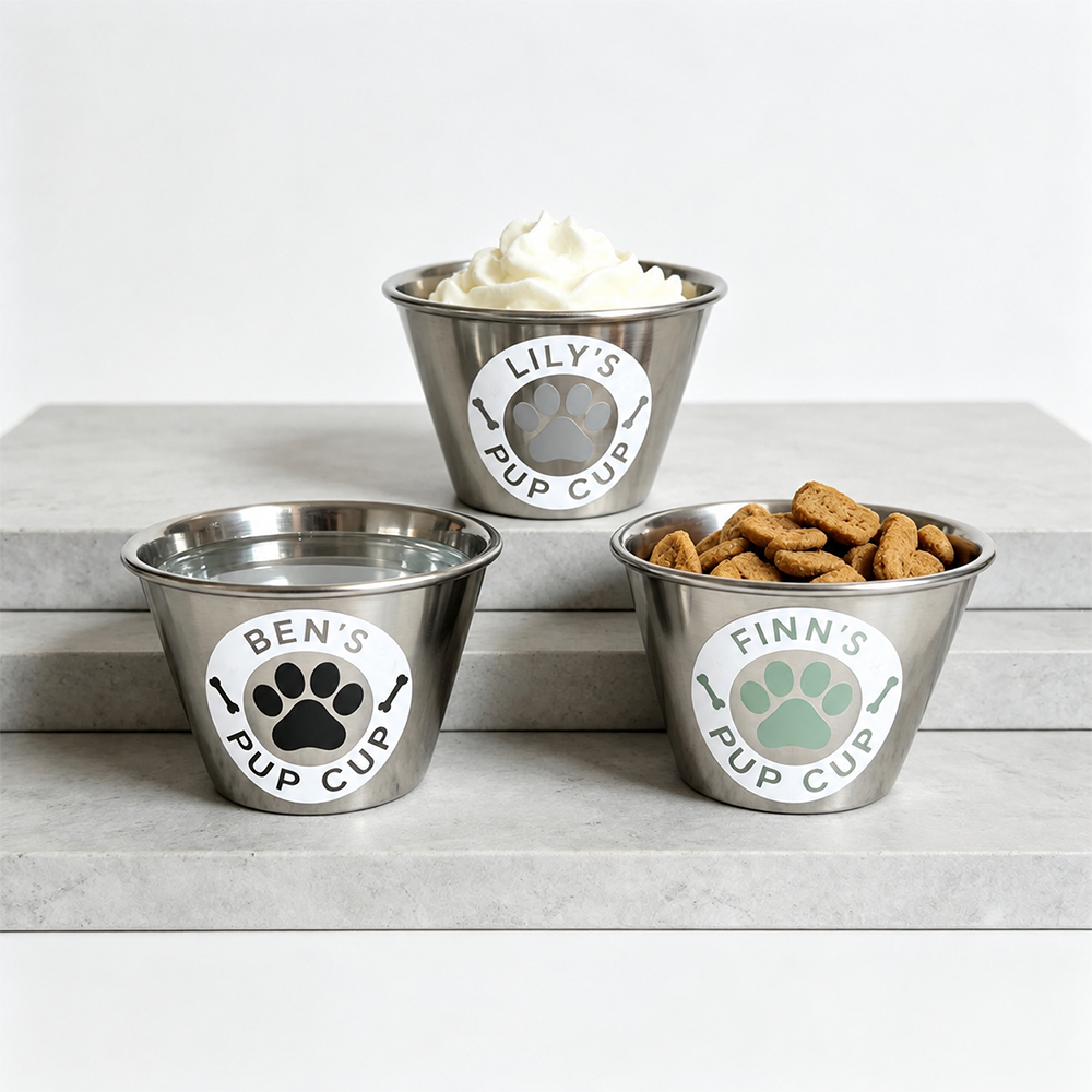 Personalized Pet Stainless Steel Reusable Mini Pup Cup Mug | BKPet273