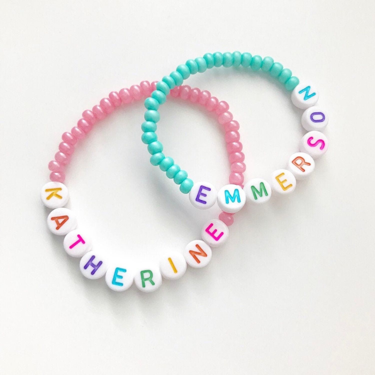 Personalized Colorful Letter Bead Bracelet For Kids