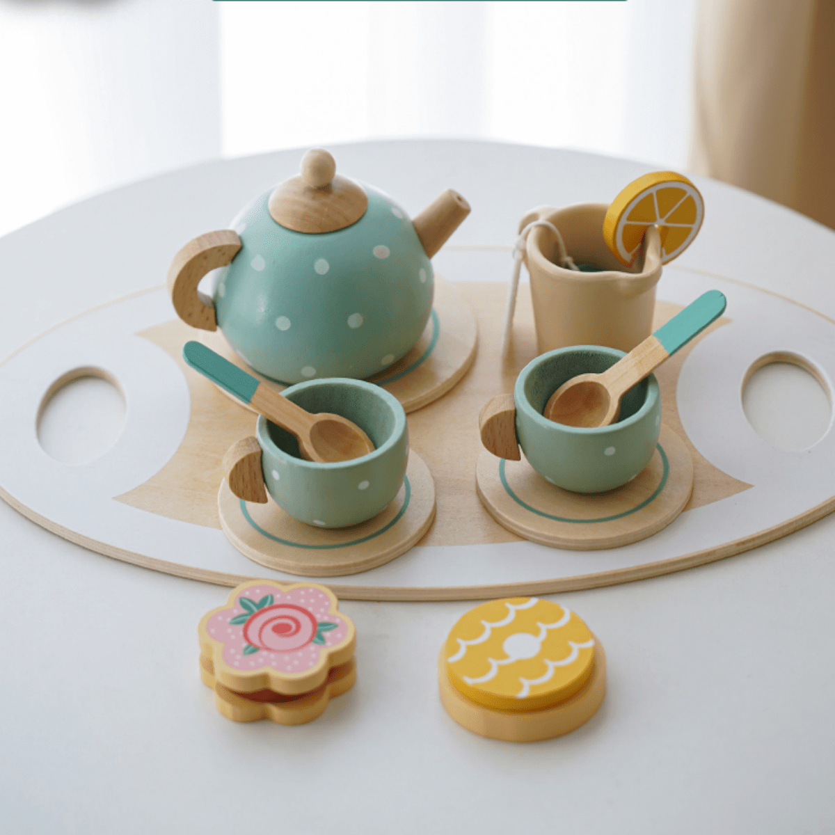 Personalized Kid's Wooden Afternoon Tea Play Set | CWToy49