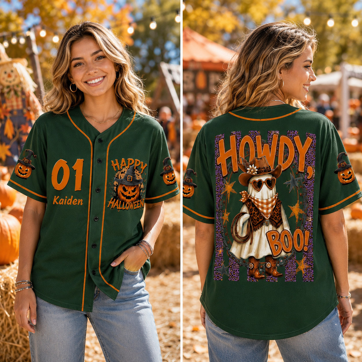 Personalized Halloween Button Up Baseball Jersey For Kid & Adult | CWHalloween102