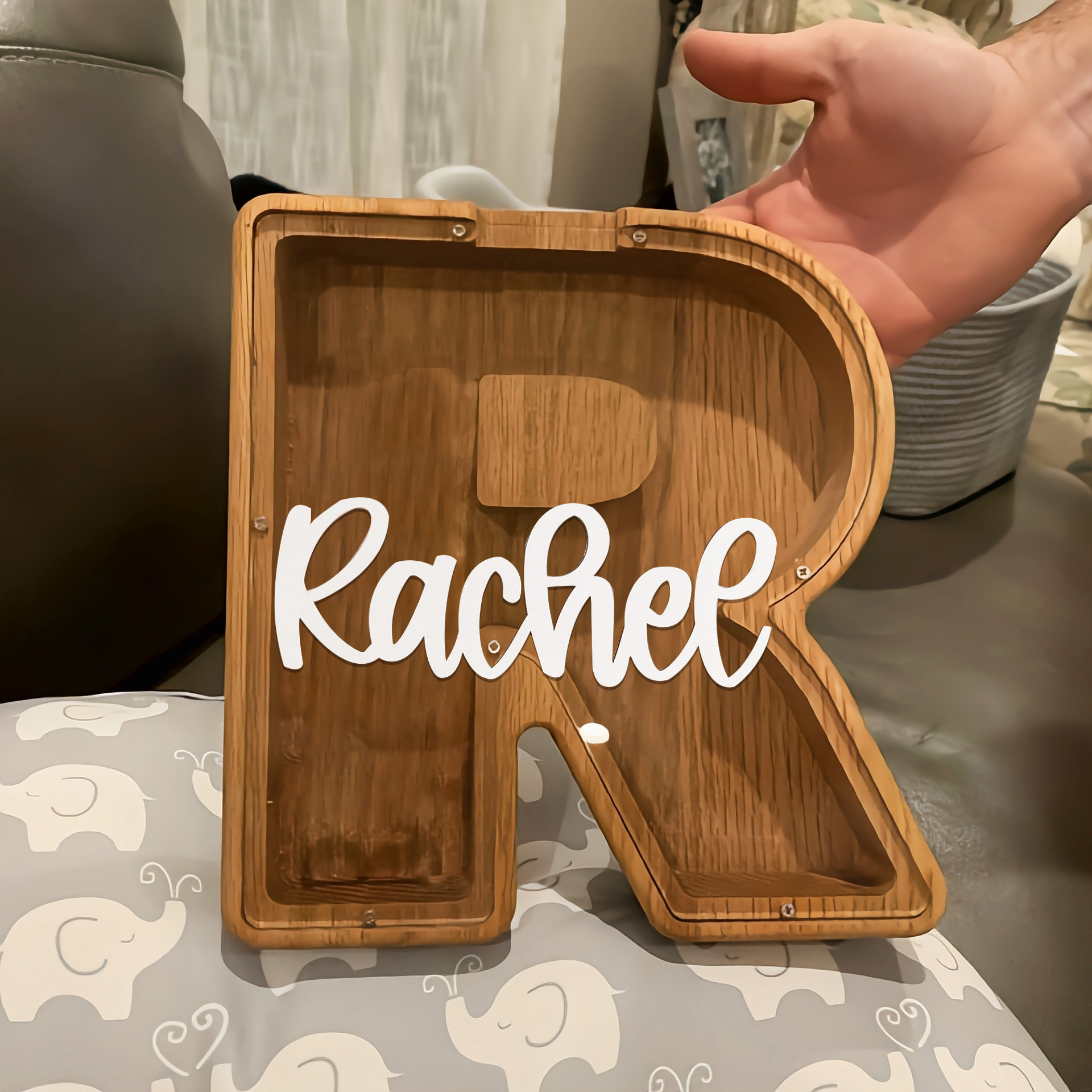 Personalized Kid Wood Letter Money Boxes with Acrylic Name | CWToy91