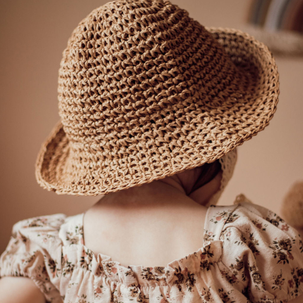 Personalized Hand Embroidered Straw Floppy Sun Hat | CWBeach163