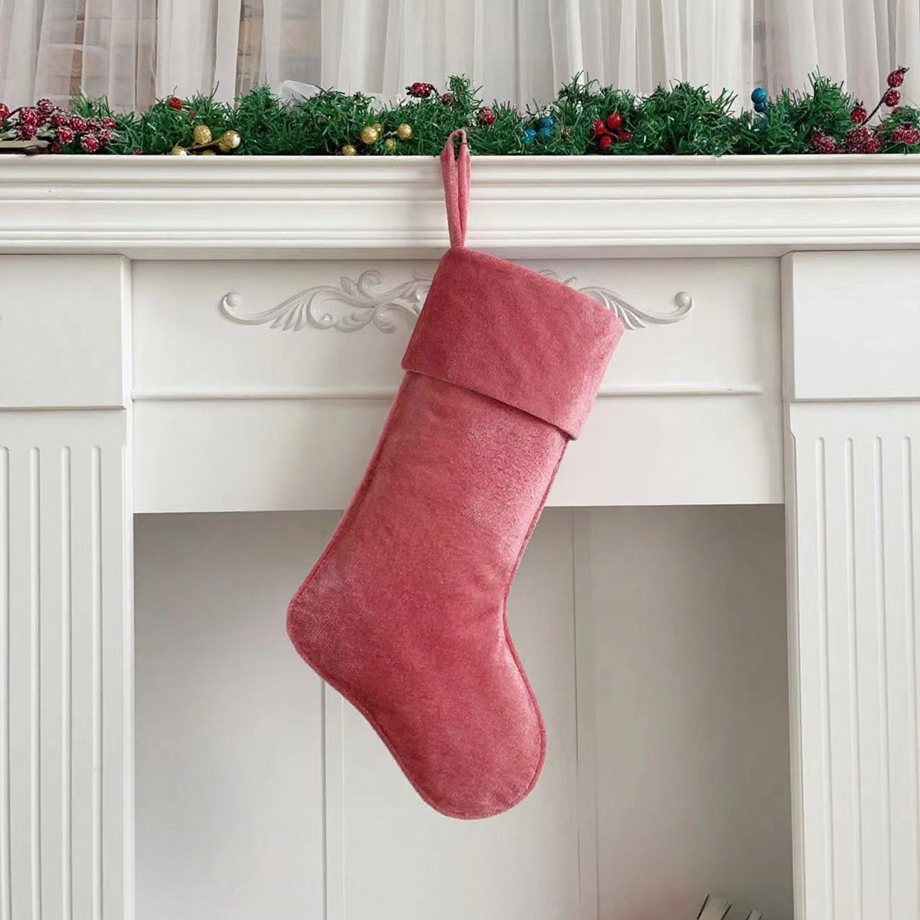 Personalized Velvet Christmas Stocking with Family Name | MCGift145