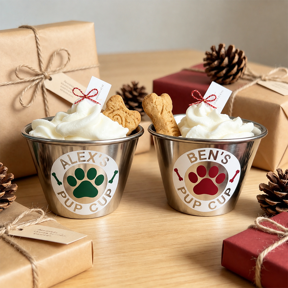 Personalized Pet Stainless Steel Reusable Mini Pup Cup Mug | BKPet273