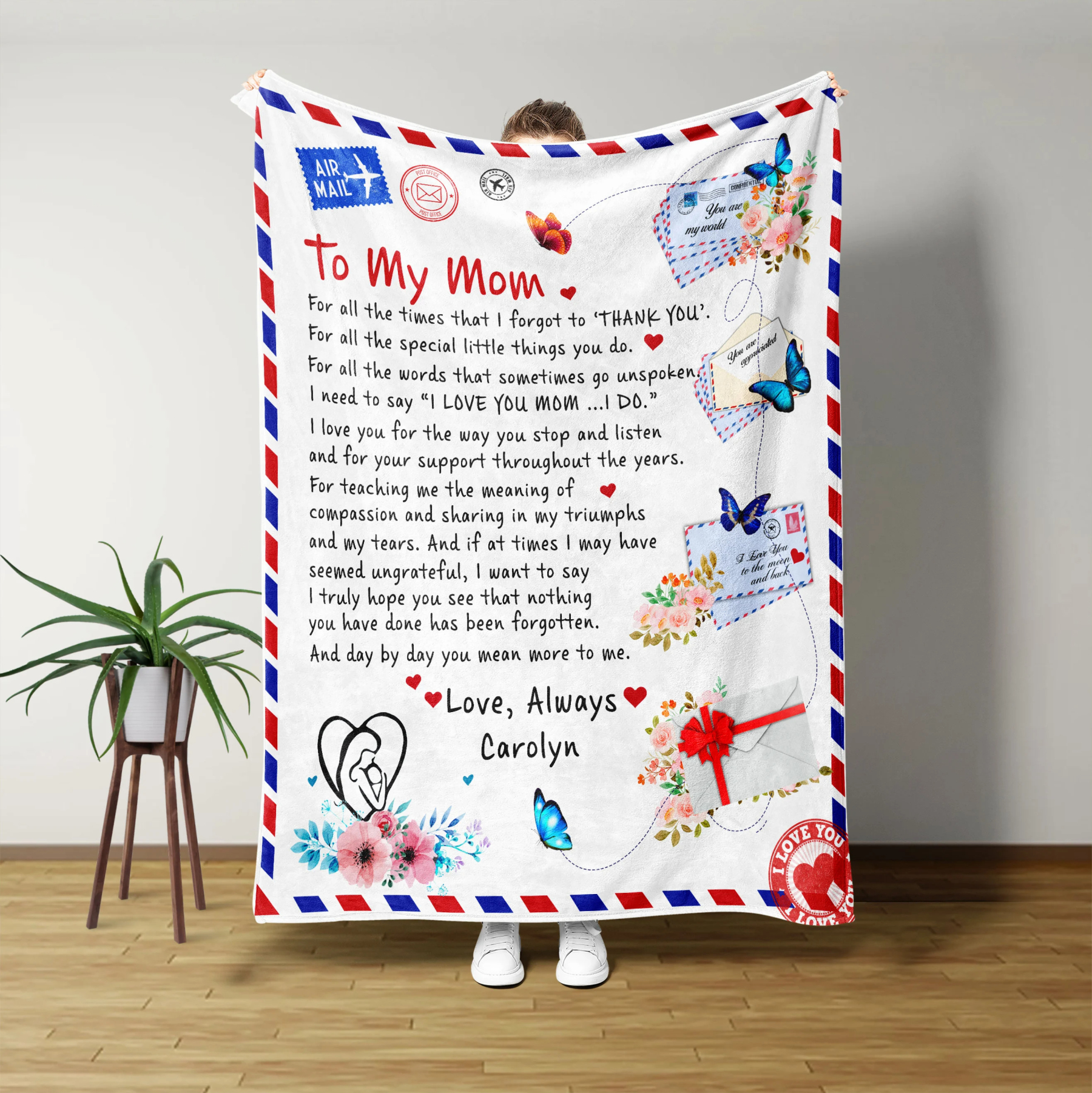 Personalized Love Letter Blanket for Comfort & Unique | BKletter14