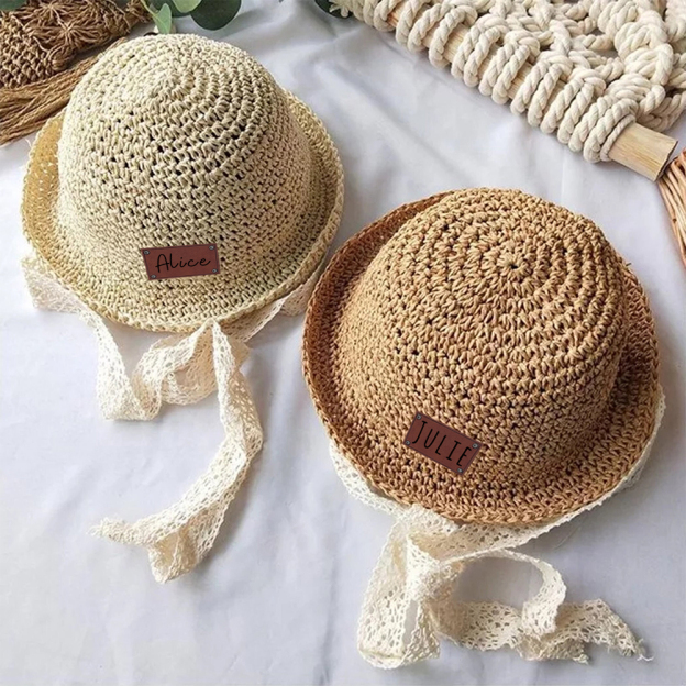 Personalized Summer Leather Patch Straw Hat for Comfort & Unique | CWBeach52
