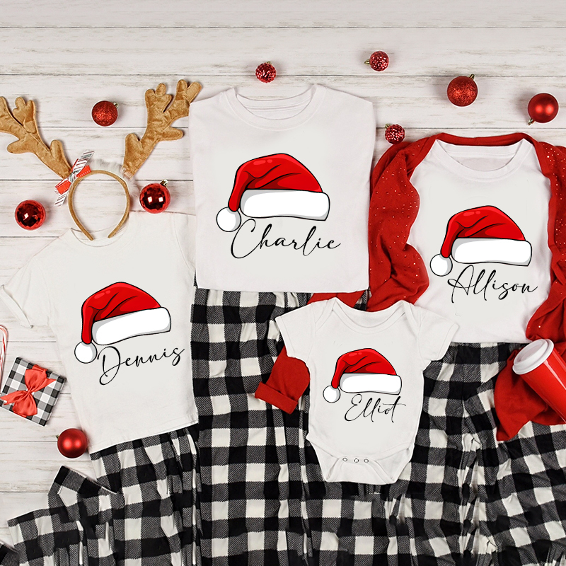 Personalized Family Christmas Monogrammed Name T-Shirt| Match0415