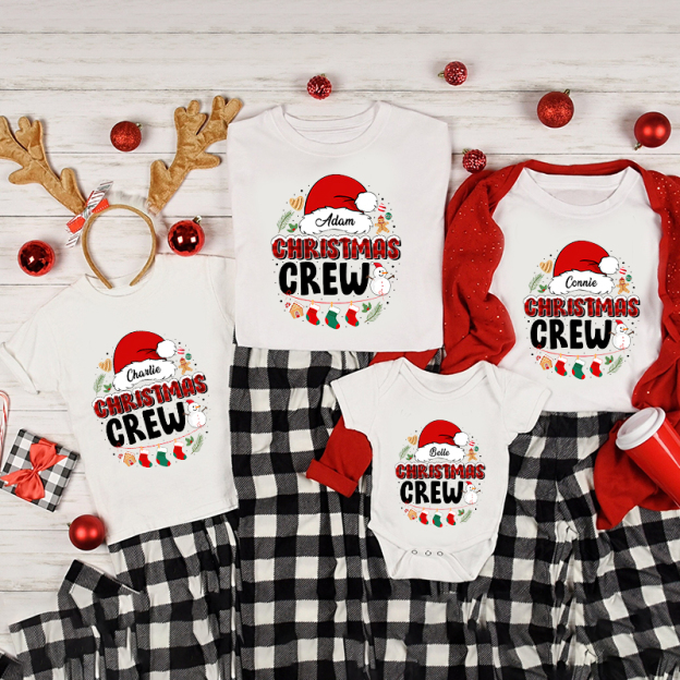 Personalized Family Christmas Monogrammed Name T-Shirt| Match0416