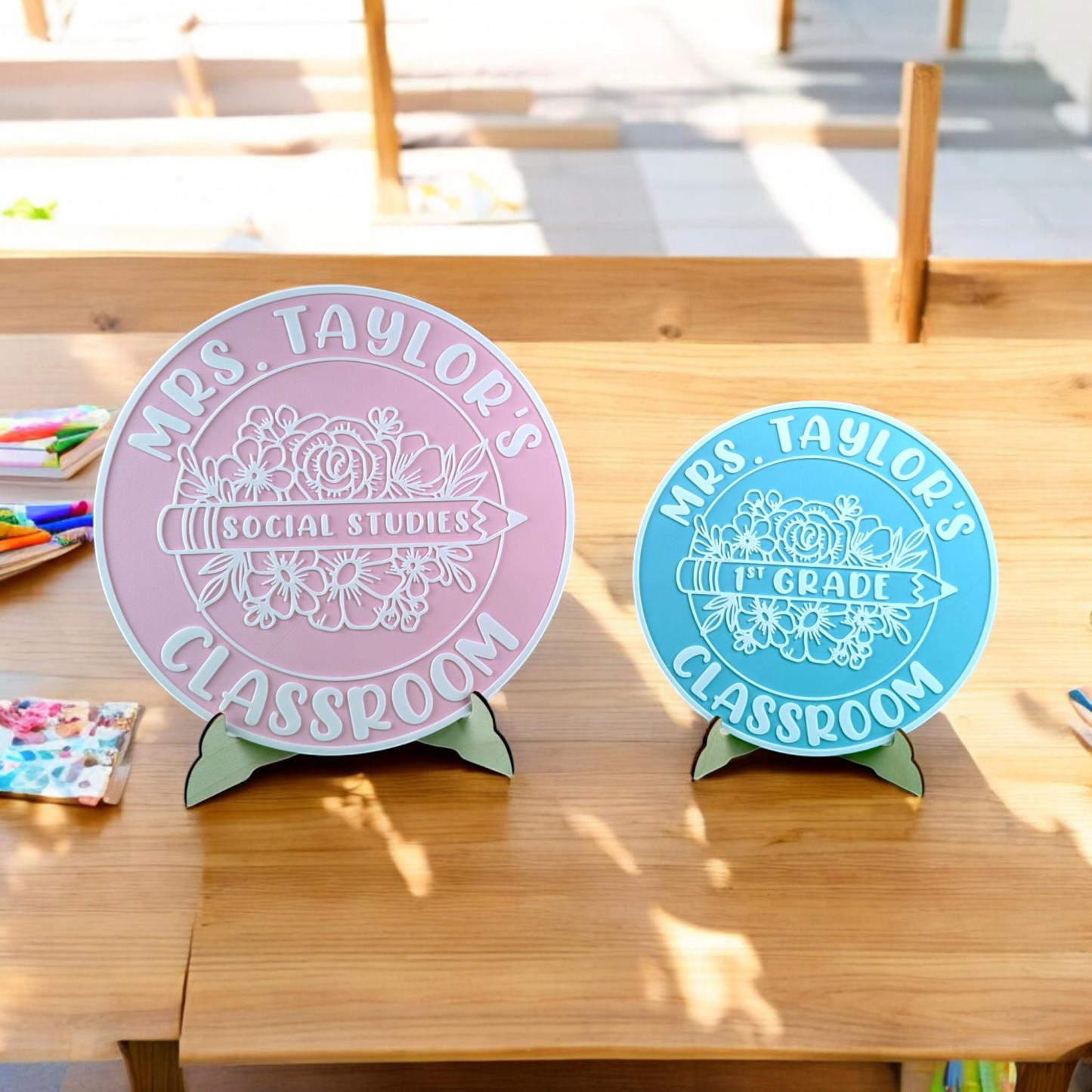 Personalized Teacher Classroom Sign Decor with Stand | CWGift46