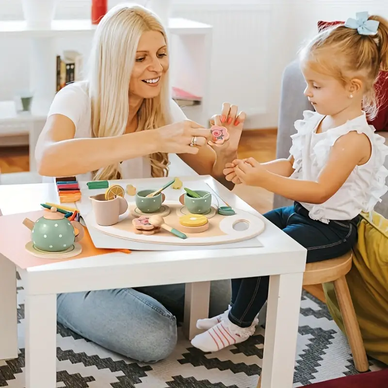 Personalized Kid's Wooden Afternoon Tea Play Set | CWToy49