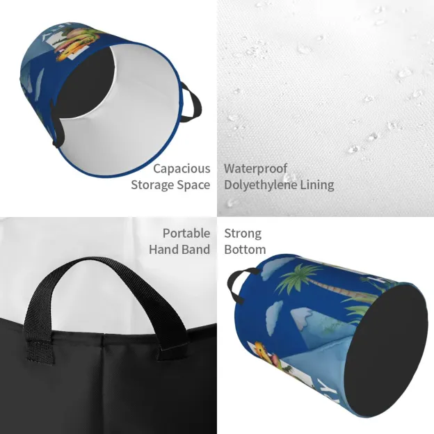 Personalized Waterproof Dinosaur Laundry Baskets with Handle | | CWBasket08