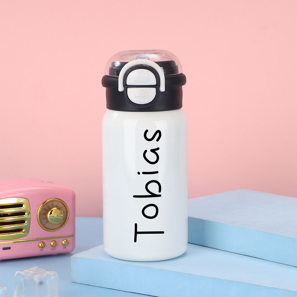 Personalized 17oz Kids Stainless Steel Water Bottle with Straw | CWBottle03
