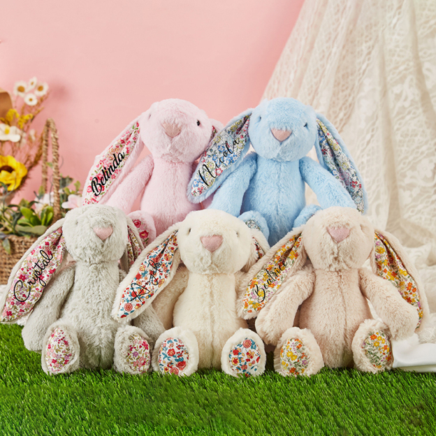 Personalized Monogrammed Flower Bunny Rabbit | CWToy60