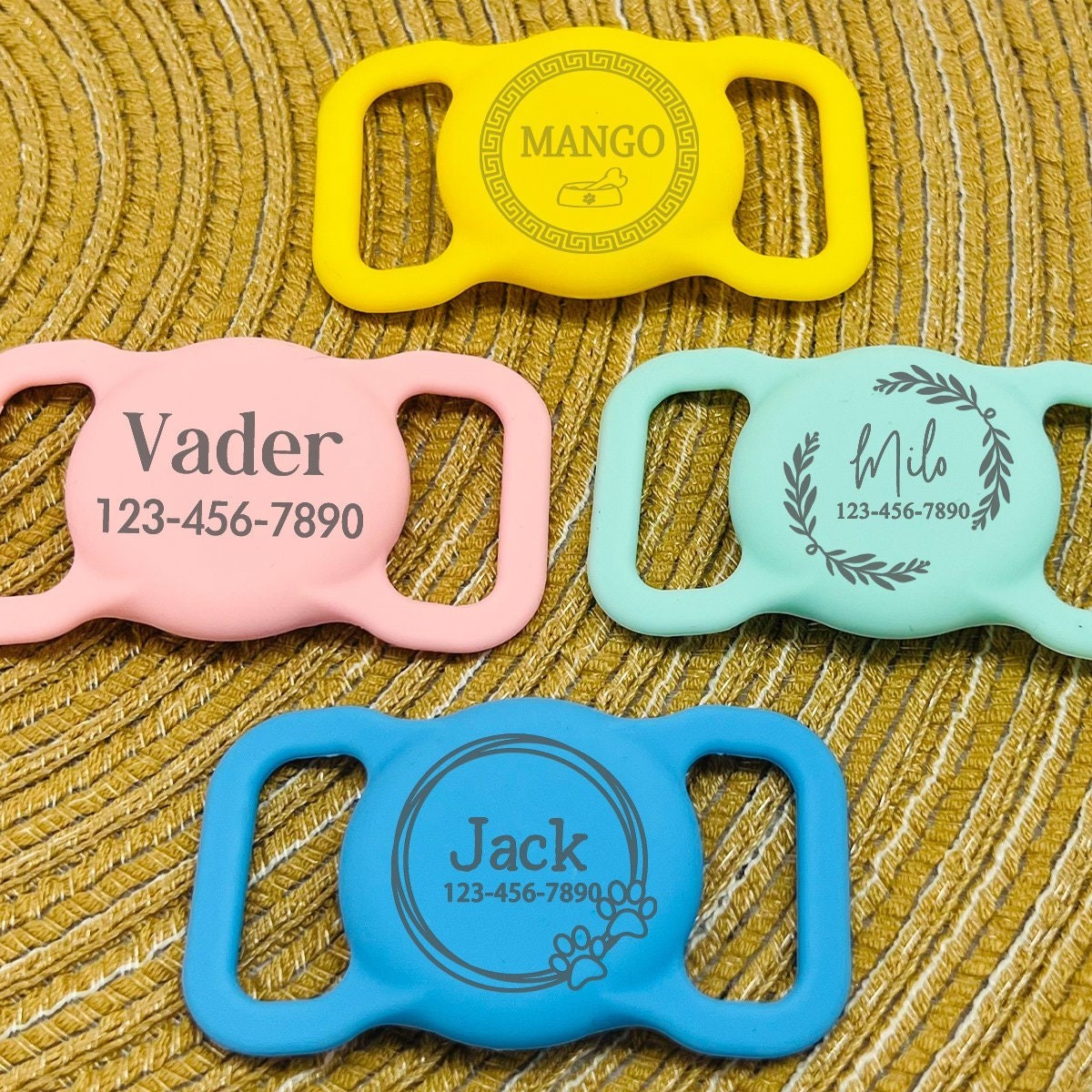Personalized Pet Apple Air Tag Holder for Dog Collar | BKPet139