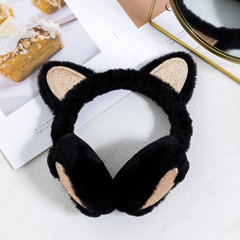 Personalized Kids Pearl Patch Warm Cat Ears Earmuffs | CWToy92
