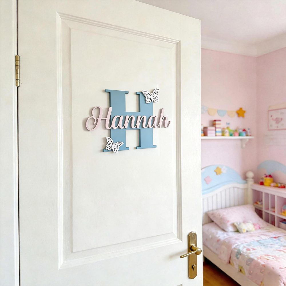 Personalized Monogram Bedroom Door Decoration Name Sign | CWBaby424