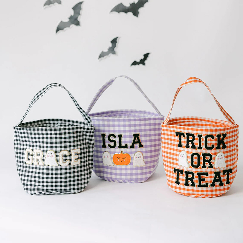 Personalized Chenille Letter Halloween Bucket | CWHalloween14
