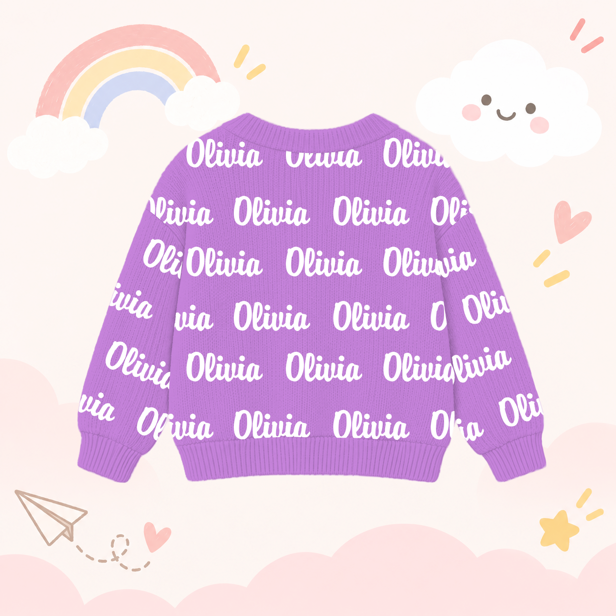 Personalized Lovely Kids Colorful Knit Sweater | CWSweater15