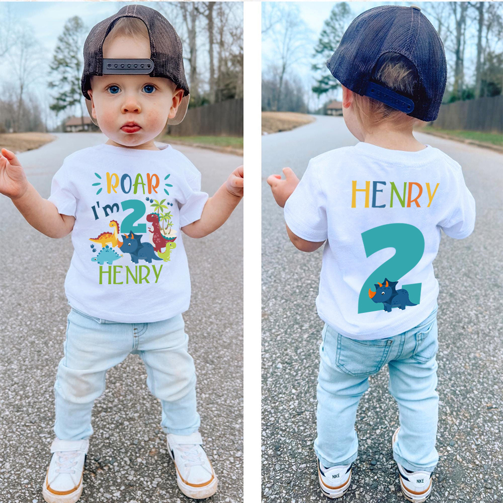 Personalized Dinosaur ROAR Party Birthday T-Shirt | inBirth02