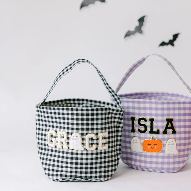 Personalized Chenille Letter Halloween Bucket | CWHalloween14