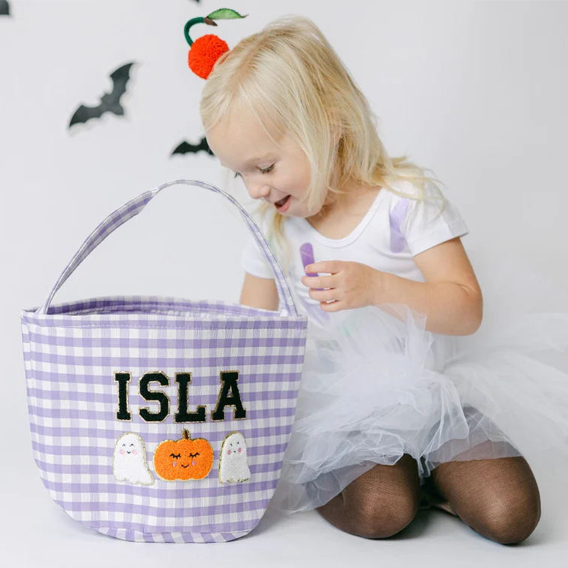 Personalized Chenille Letter Halloween Bucket | CWHalloween14