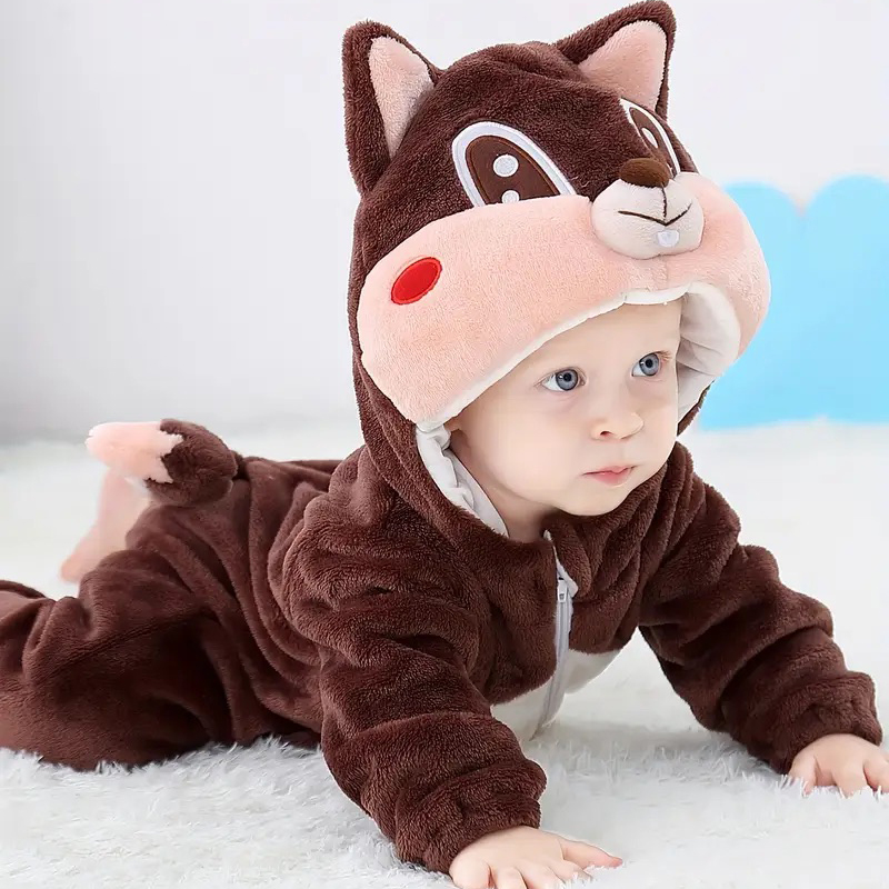 Personalized Leather Patch Baby Animal Romper  | CWBaby122