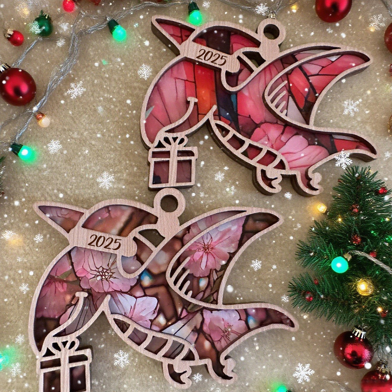 Personalized Dinosaur Christmas Tree Ornaments | MCGift148