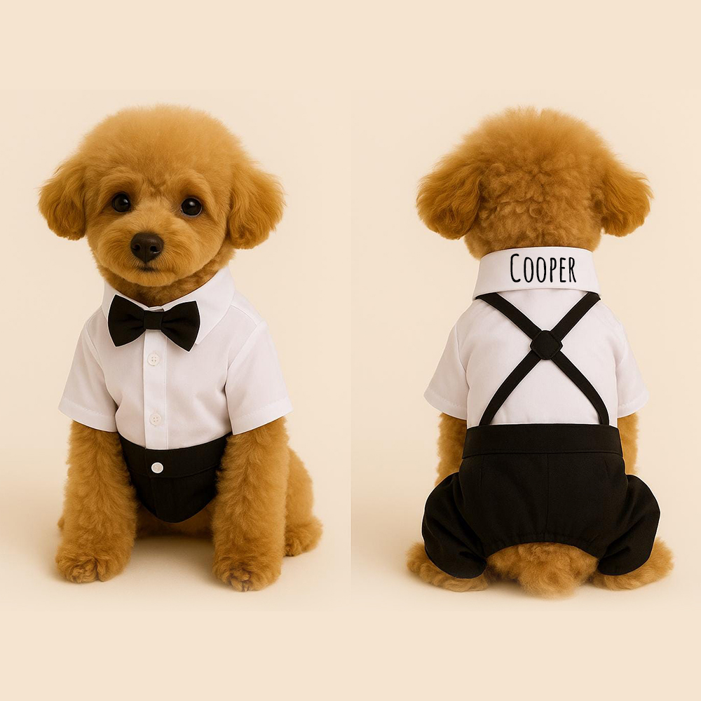 Personalized Pet Tuxedo Wedding Outfit | BKPet261