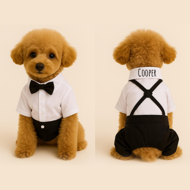Personalized Pet Tuxedo Wedding Outfit | BKPet261