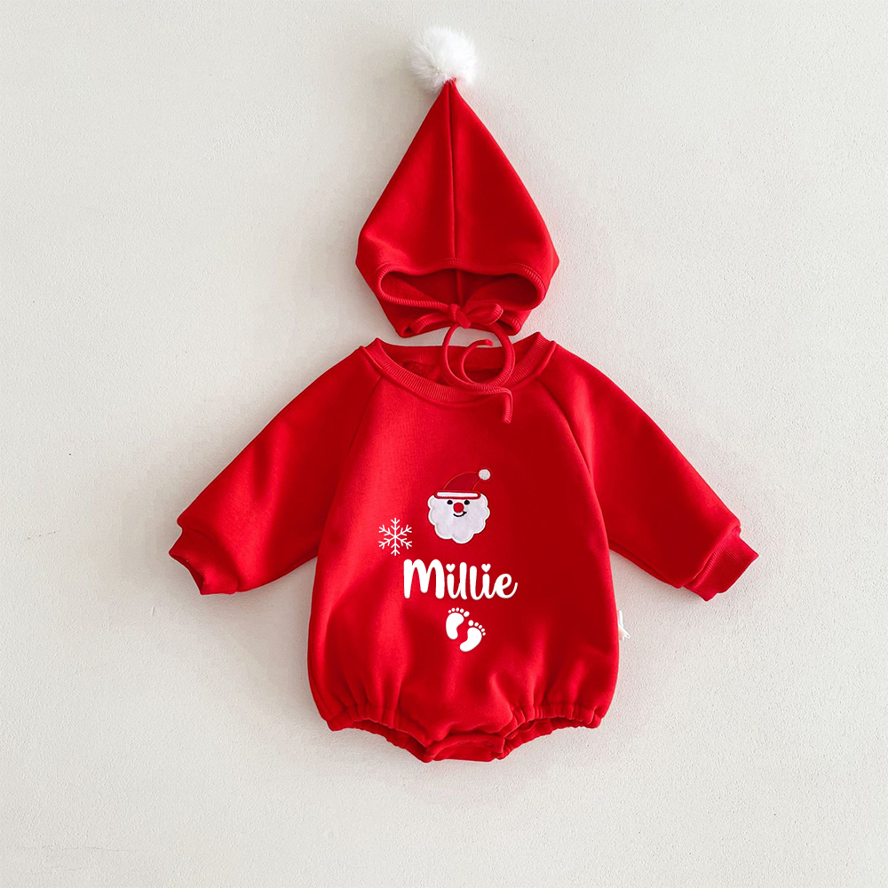 Personalized Baby Christmas Extram-warm Short Plush Outfit Set | MCGift363