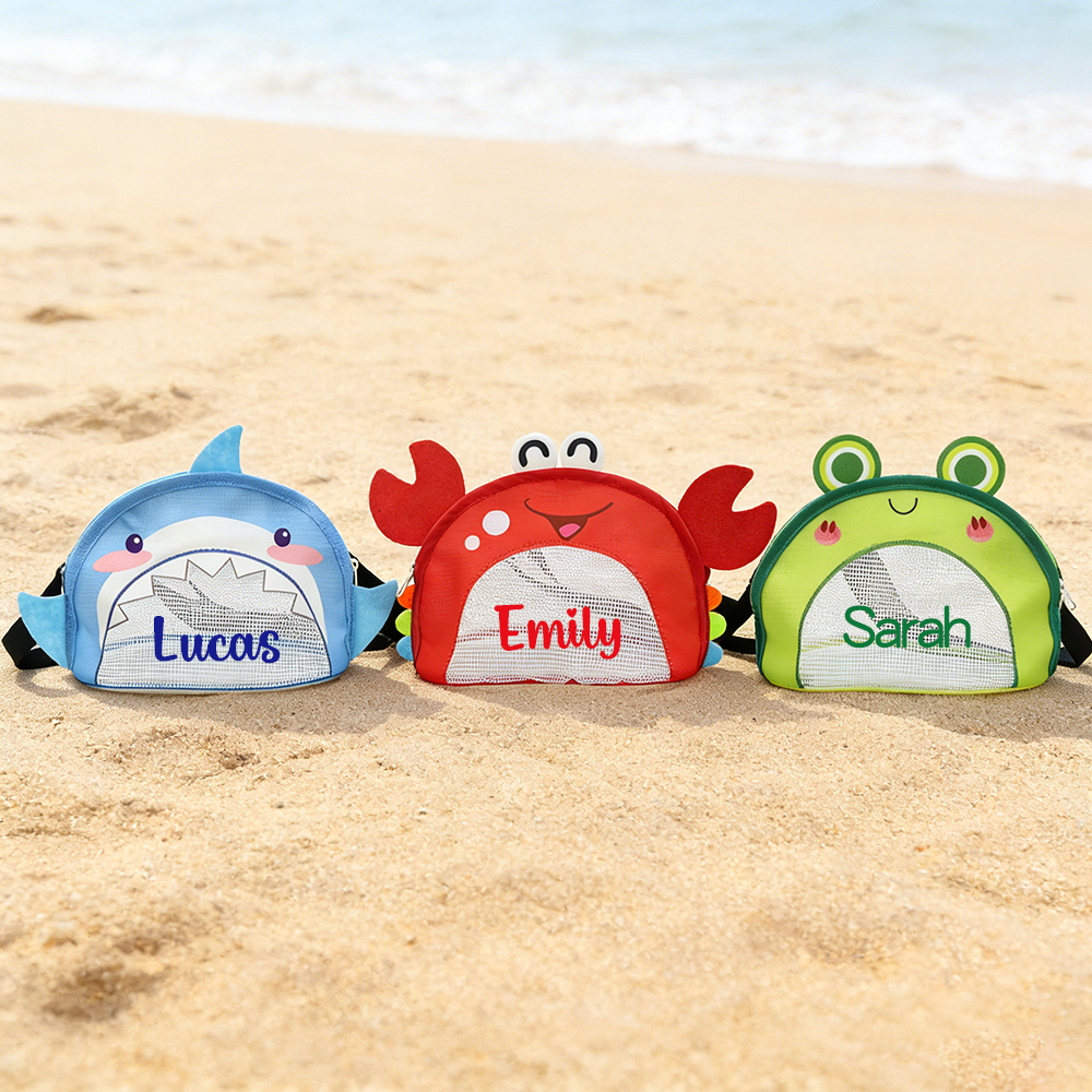 Personalized Cute Design Seashell Zipper Mesh Beach Bag | CWBeach223