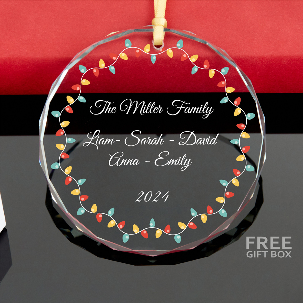 Personalized Glass Family Christmas Ornaments | CWGlass10