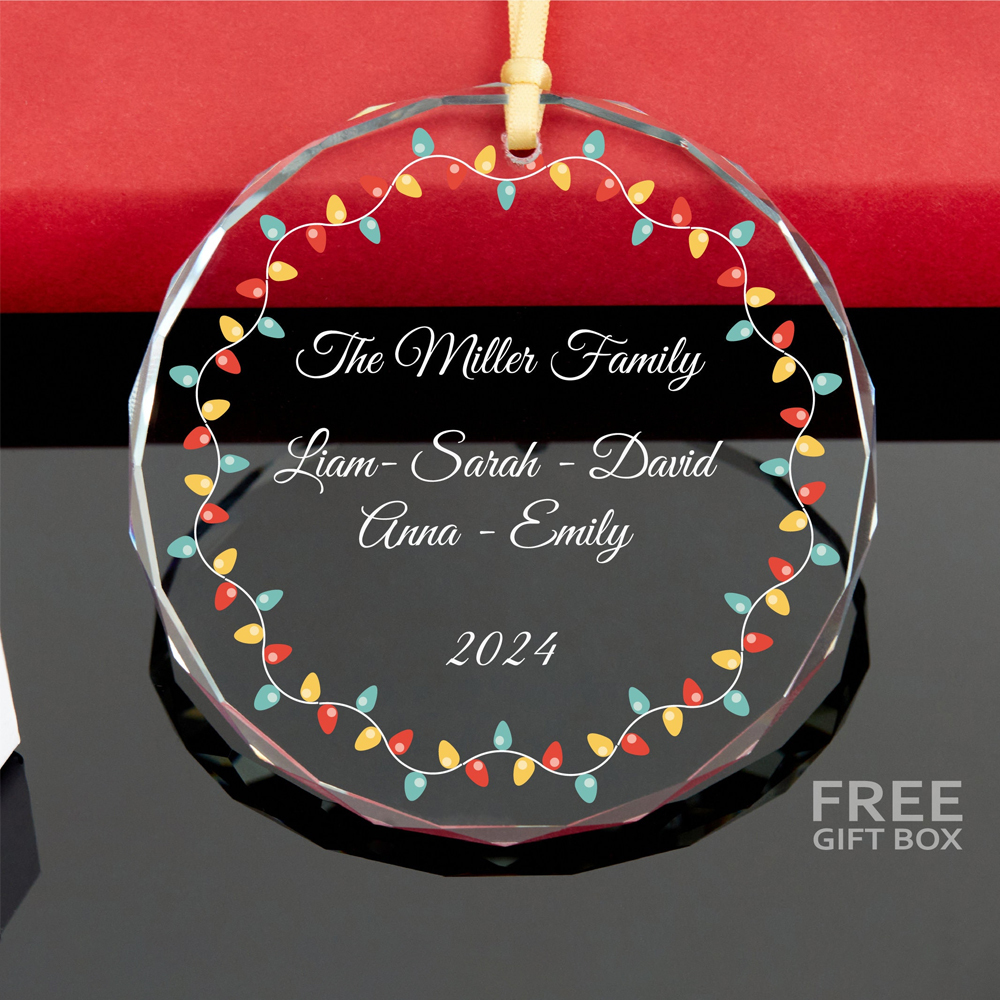 Personalized Glass Family Christmas Ornaments | CWGlass10