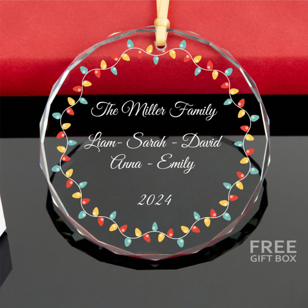 Personalized Glass Family Christmas Ornaments | CWGlass10