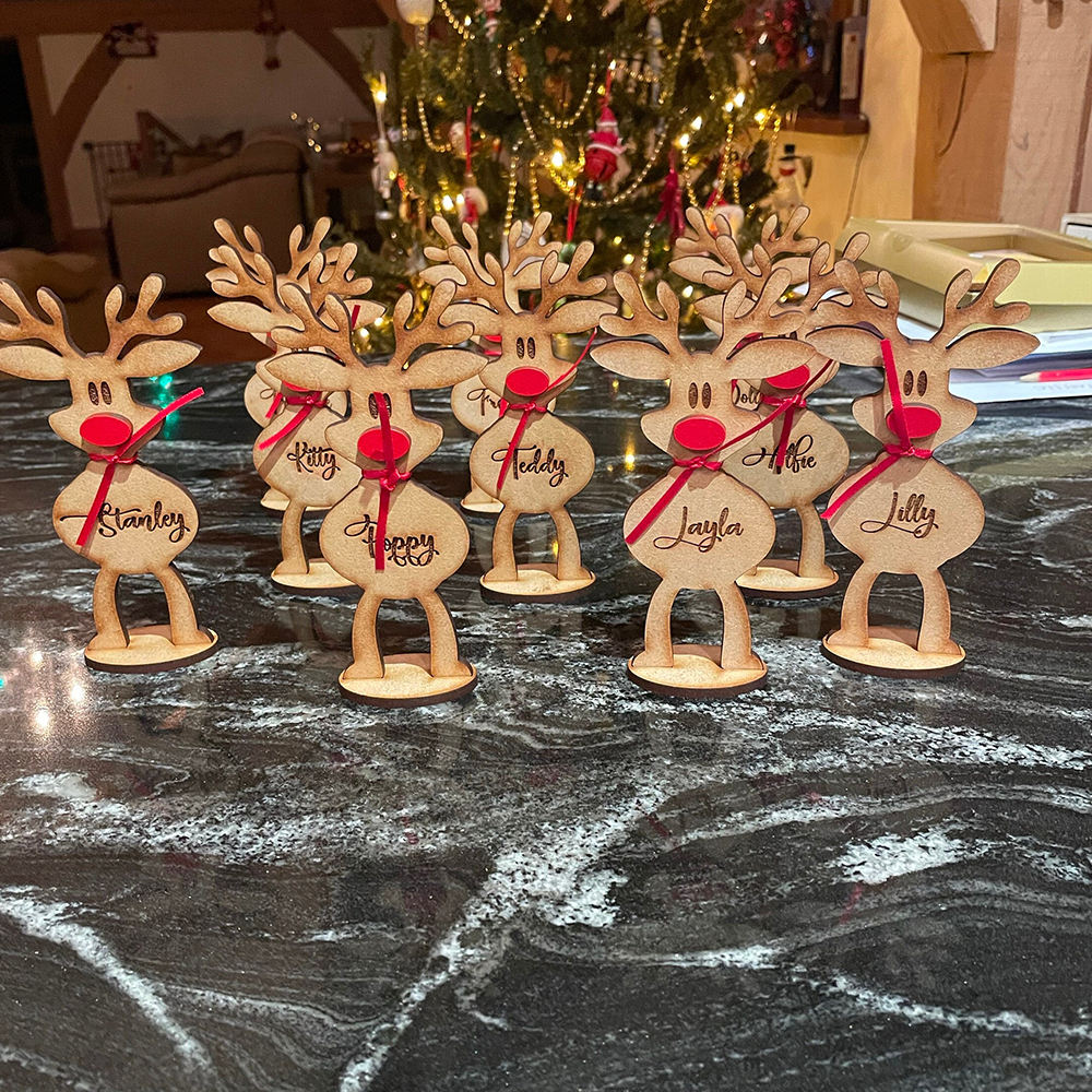 Personalized Freestanding Reindeer Christmas Decoration | MCGift29