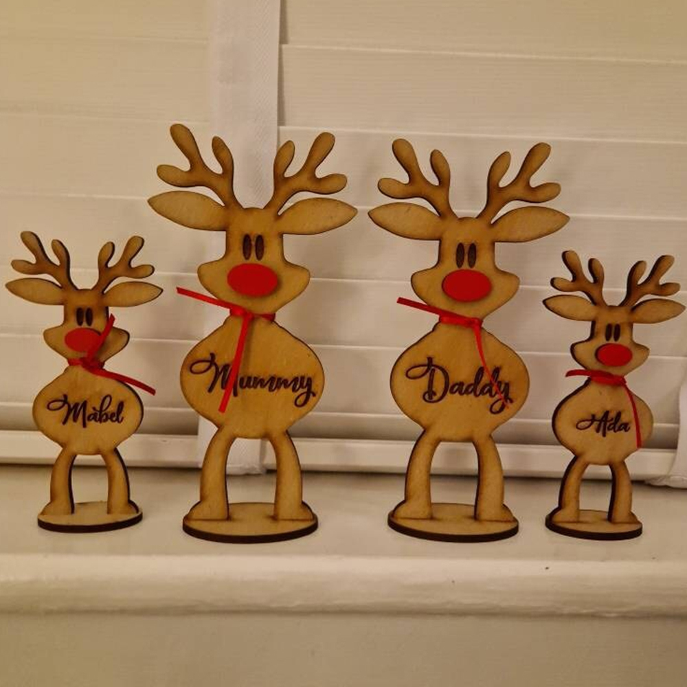 Personalized Freestanding Reindeer Christmas Decoration | MCGift29
