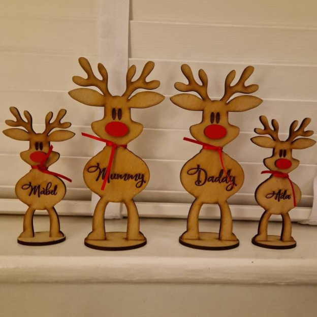 Personalized Freestanding Reindeer Christmas Decoration | MCGift29