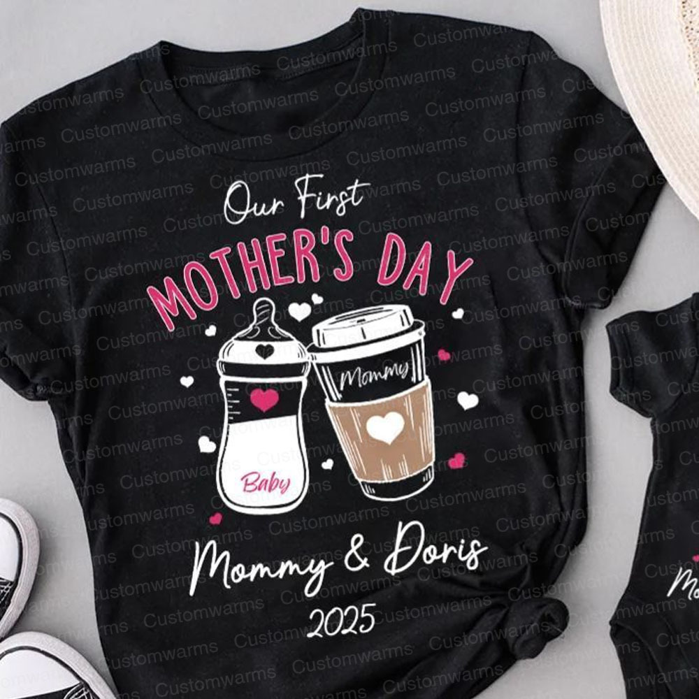 Personalized First Mother's Day Mommy and Baby Outfit | CWFamily17