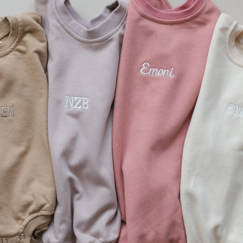Personalized Embroidery Kids Cozy Soft Sweatshirt Romper | inRomper01