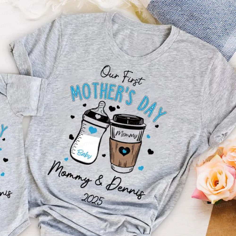 Personalized First Mother's Day Mommy and Baby Outfit | CWFamily17