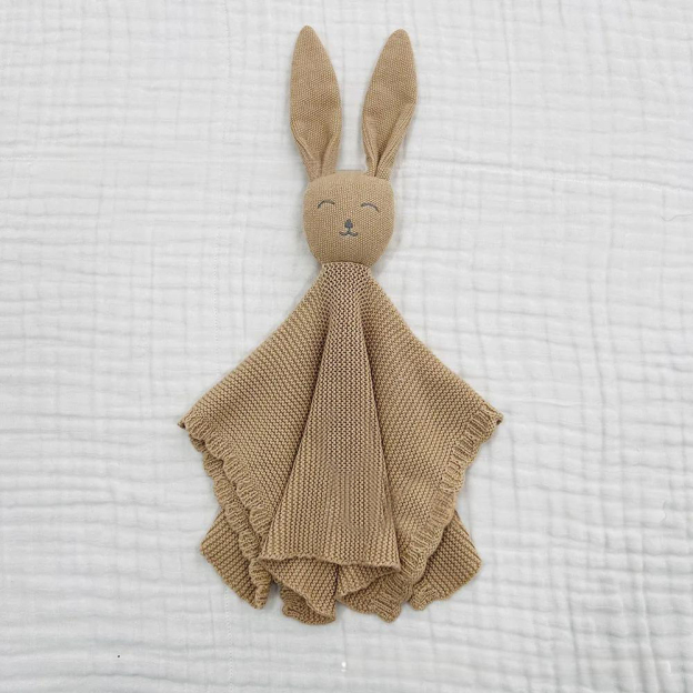 Personalized Baby Embroidery Bunny Comforter | CWToy147