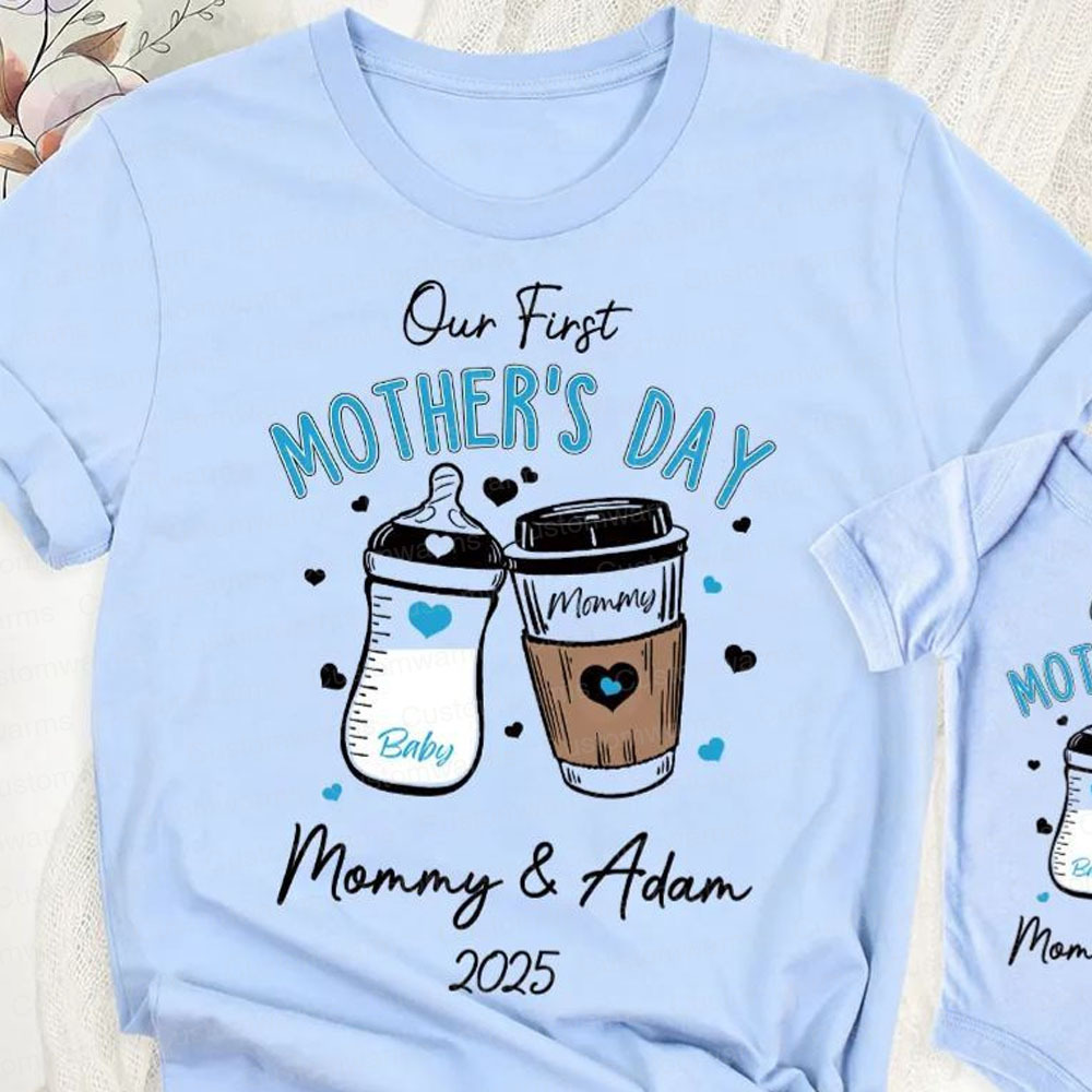 Personalized First Mother's Day Mommy and Baby Outfit | CWFamily17