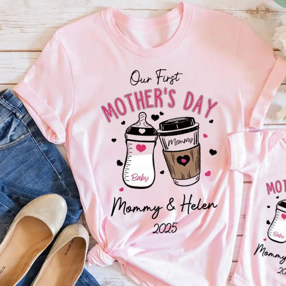Personalized First Mother's Day Mommy and Baby Outfit | CWFamily17